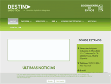 Tablet Screenshot of destinalogistica.com